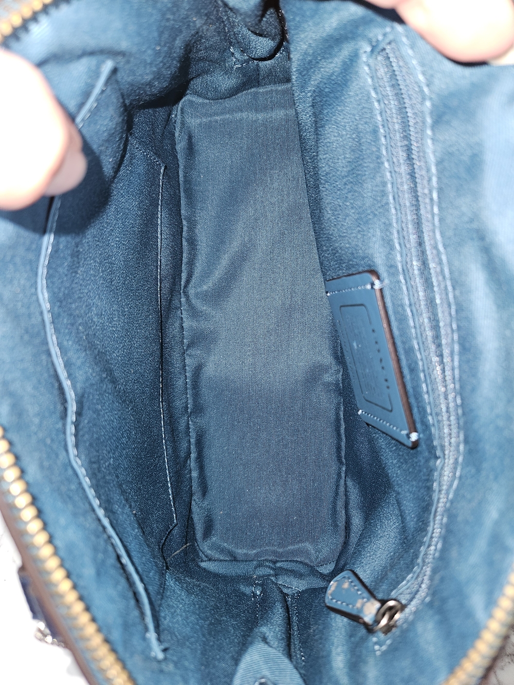 Coach Blue Metallic Mini Satchel with Removable Strap - Picture 7 of 9
